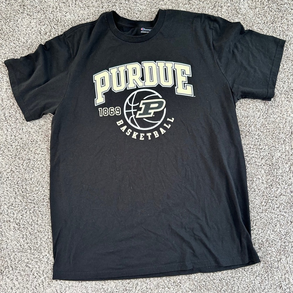 Champion Purdue Boilermakers Basketball T Shirt Black Mens NO SIZE TAG XL
